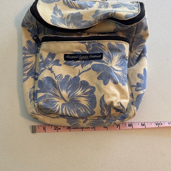 Vintage Newport Canvas Mini Backpack – Tropical Print, Beach & Concert Ready - Picture 3 of 10